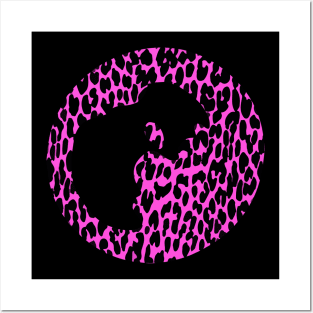 Pink Leopard Print Coffee Cup Stain Ring Posters and Art